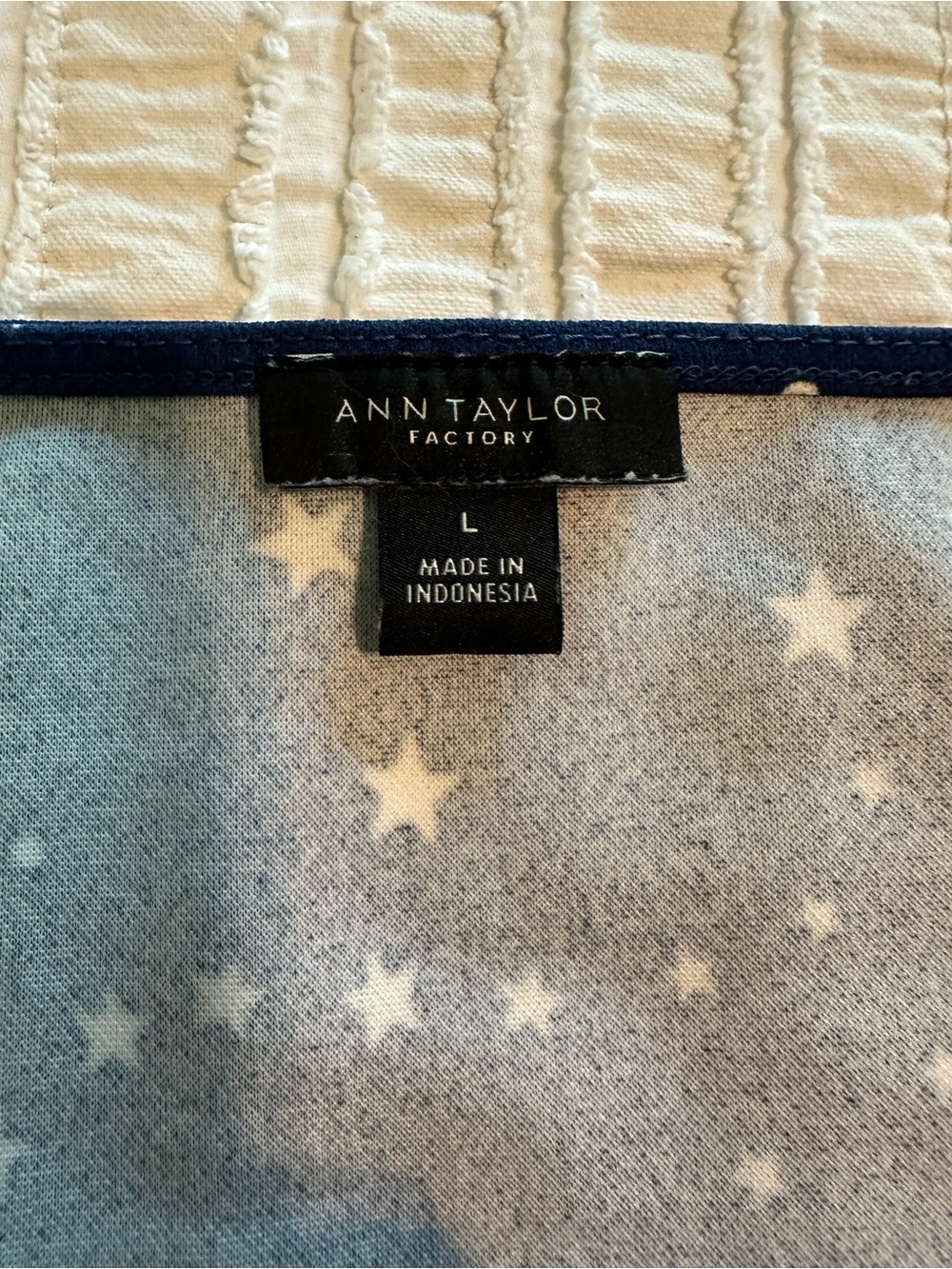 Ann Taylor Factory Starprint Square Neck Puff Sleeve Blouse - Picture 5 of 7